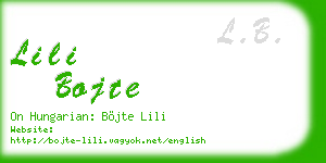 lili bojte business card